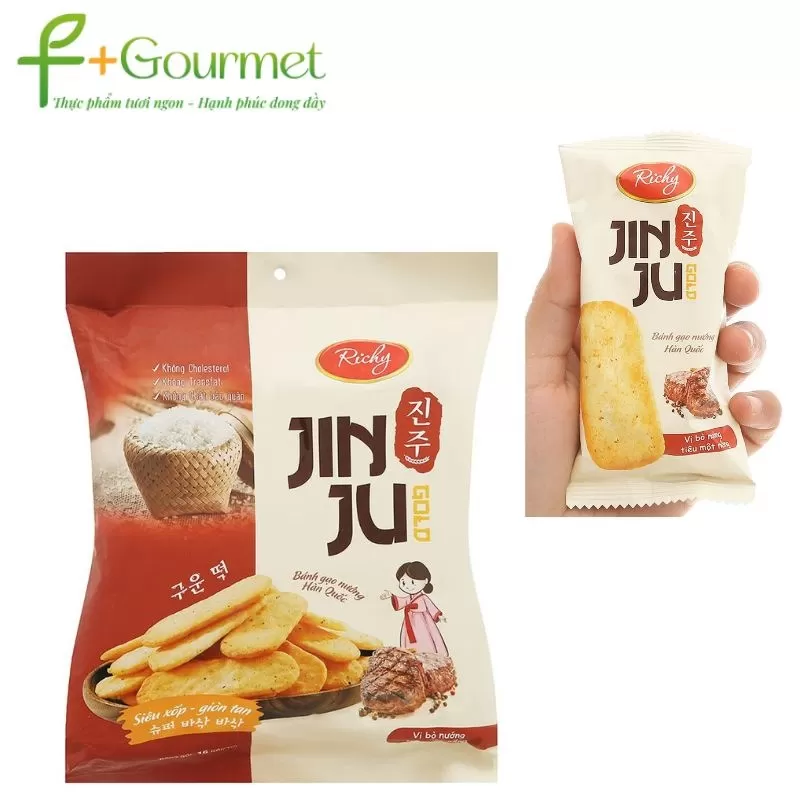  Bánh Gạo JinJu Richy Vị Bò Nướng Tiêu 134.4g