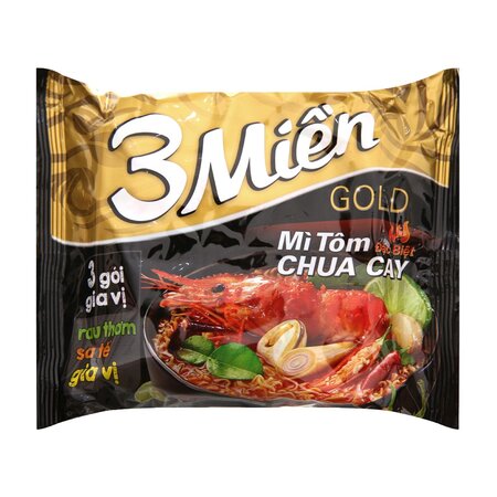 Mì 3 Miền Gold tôm chua cay đặc biệt gói 75g (Thùng 30 gói)