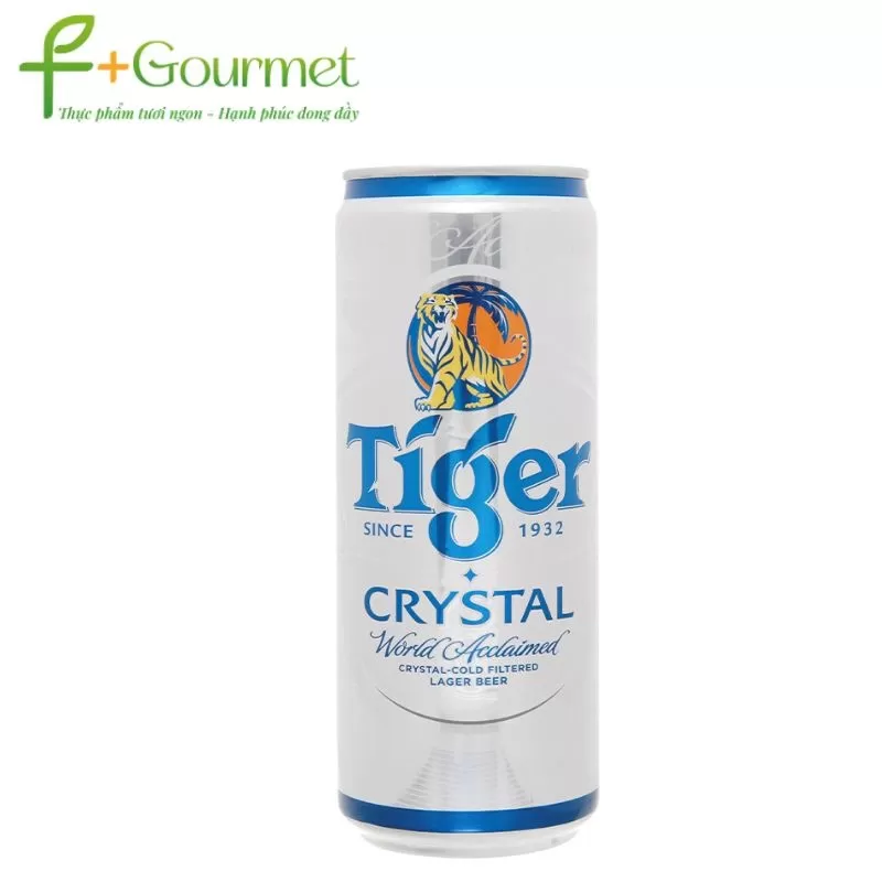 Bia Tiger Crystal Bạc lon 330ml