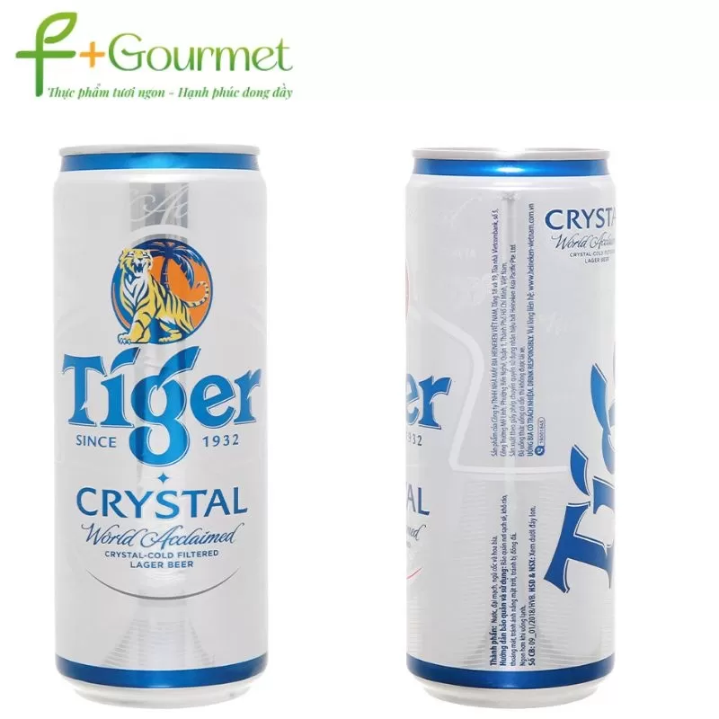 Bia Tiger Crystal Bạc lon 330ml chính hãng